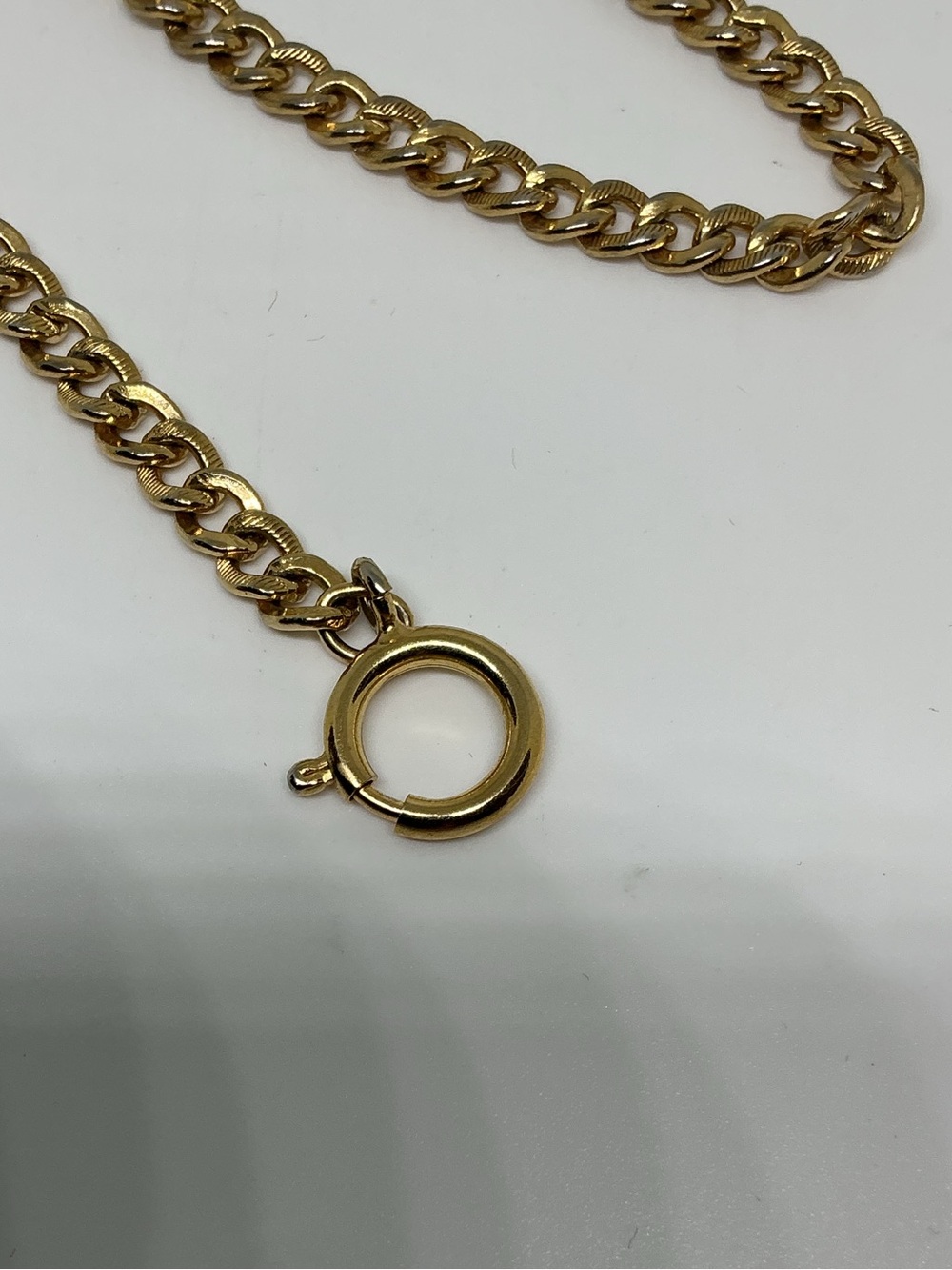 Vintage Gold Tone Curb Link Watch Chain Fob - Picture 3 of 5